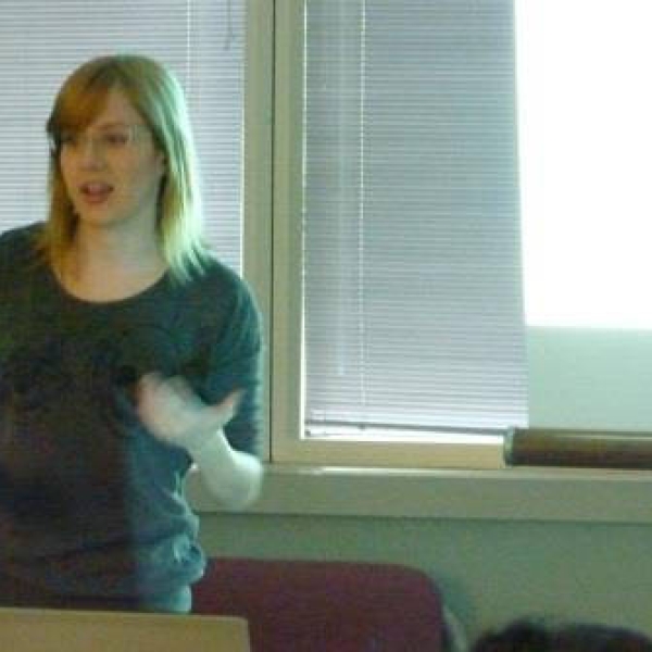 Kirsten Presenting on her Greek field experience. 04 April 2014