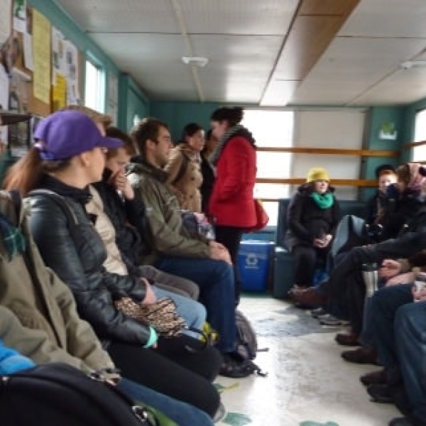 Waiting for the ferry to go to Newcastle Island 08 March 2014.