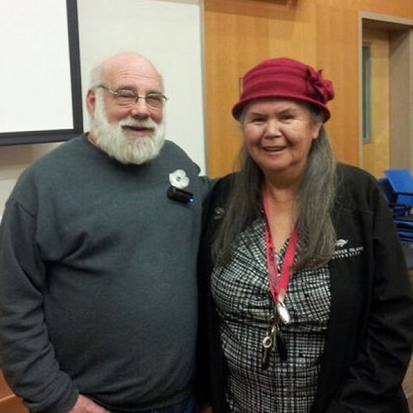 Philomena Williams, Elder-in-residence, with Jeff Halper, guest speaker 