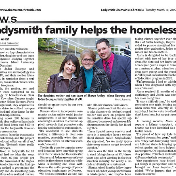 Ladysmith Chronicle - Bourque family